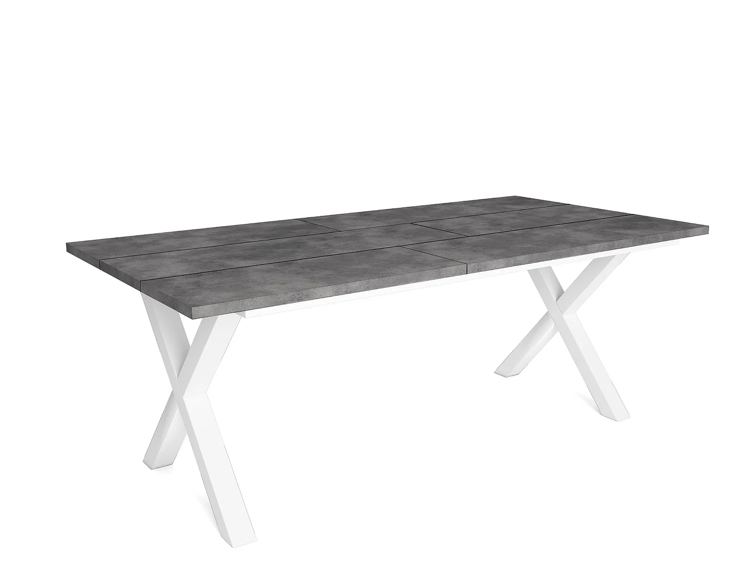 Eettafel, 200, Voor 10 personen, Massief houten poten, Cement