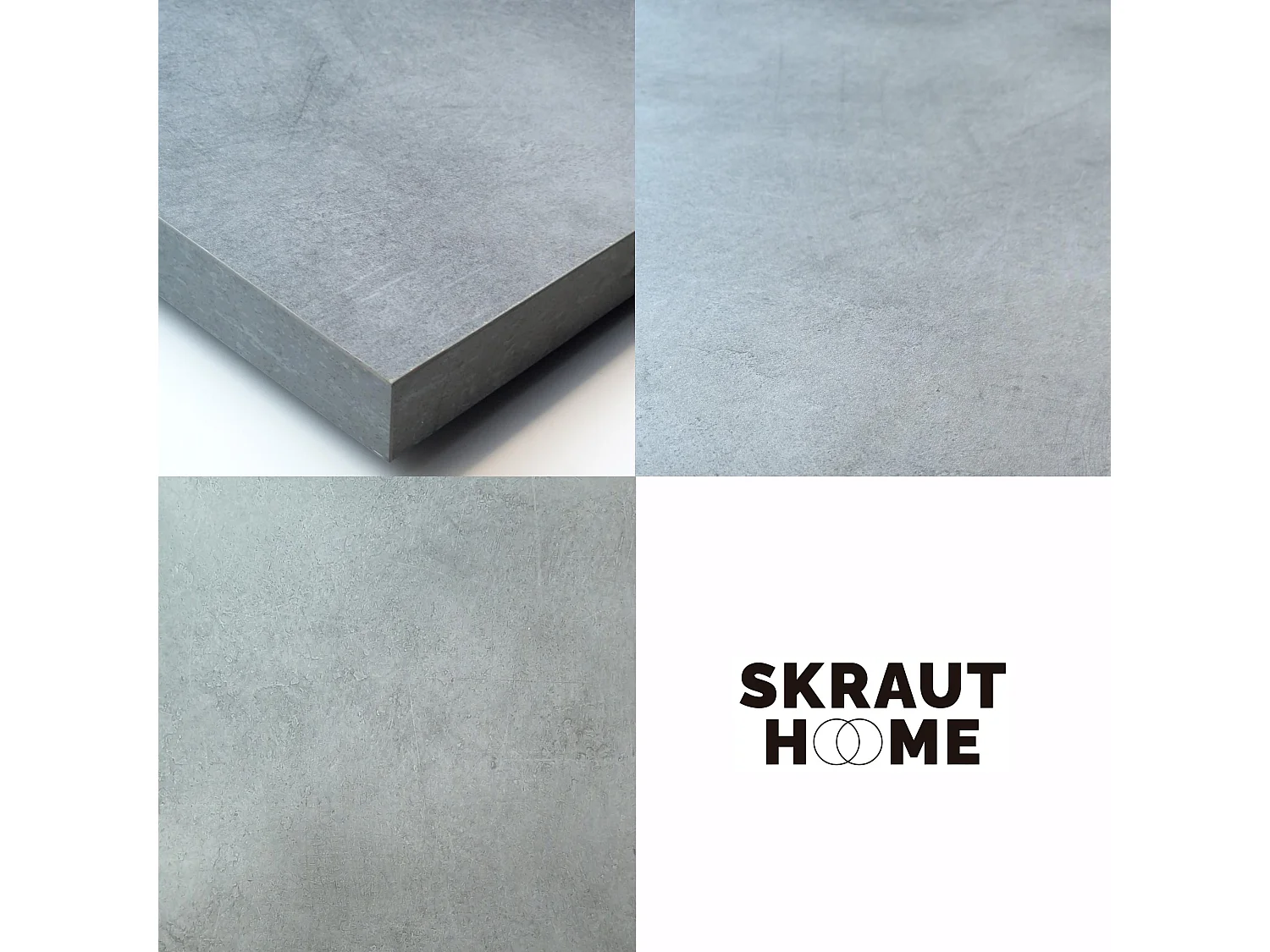 Eettafel, 140x90x75cm, Voor 6 personen, Massief houten poten, Cement