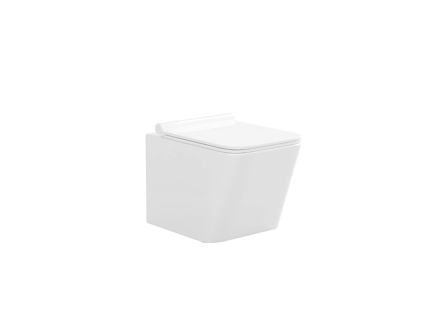 Pack WC suspendu blanc avec bâti-support et plaque de déclenchement blanche ronde - CLEMONA