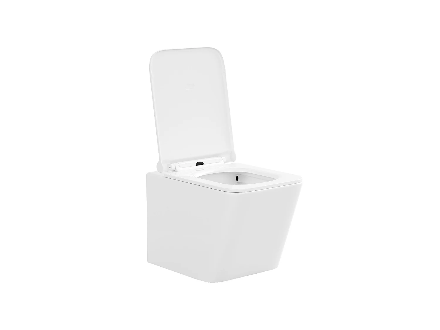 Pack WC suspendu blanc avec bâti-support et plaque de déclenchement blanche ronde - CLEMONA