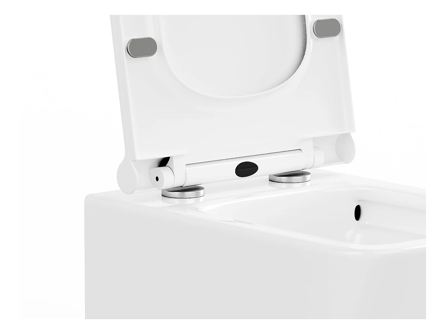 Pack WC suspendu blanc avec bâti-support et plaque de déclenchement blanche ronde - CLEMONA