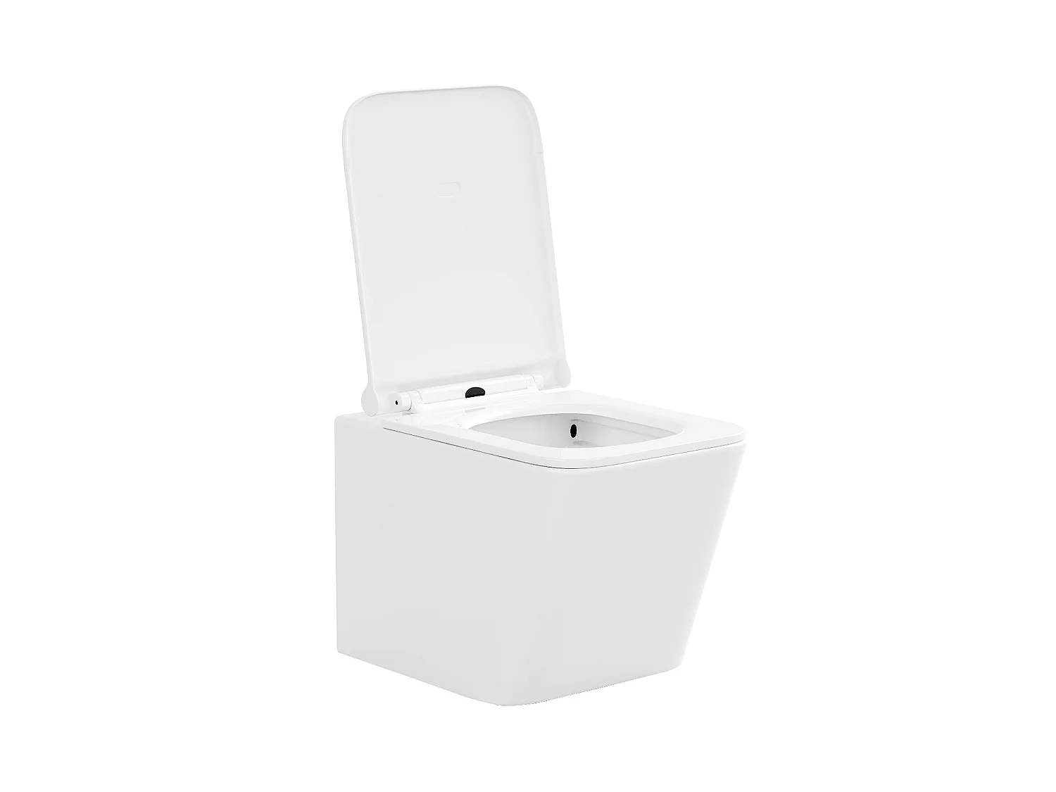 Set voor witte hang-wc met voorwandsysteem en witte ronde bedieningsplaat - CLEMONA