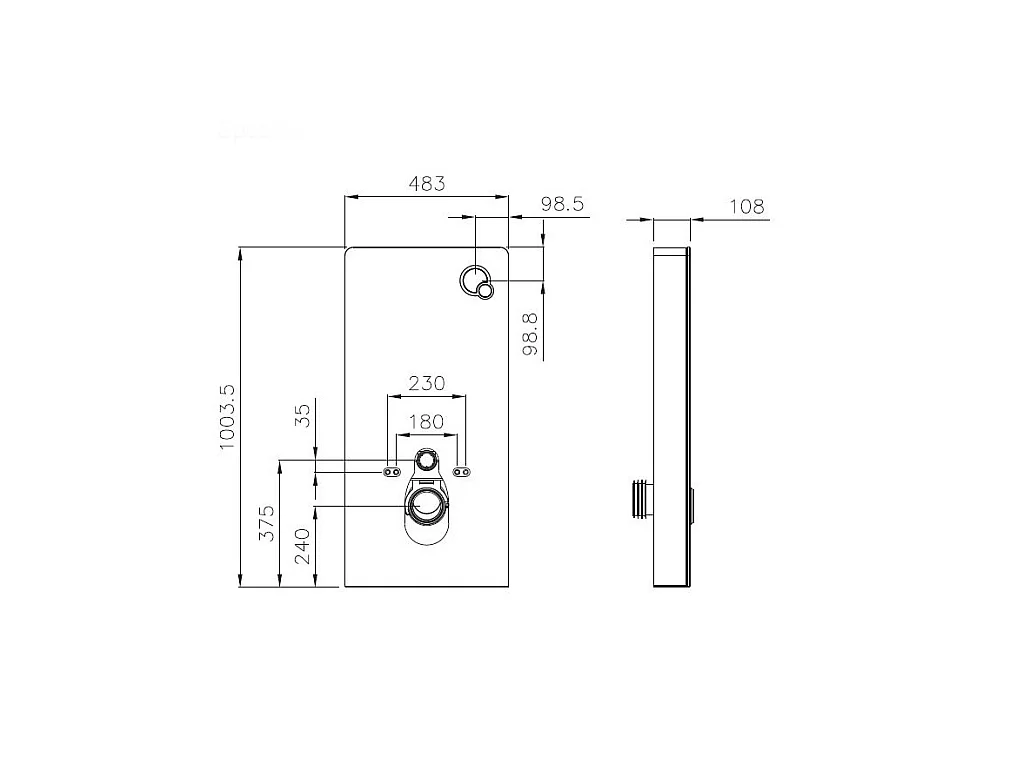 Pack WC suspendu blanc avec bâti-support décoratif - CLEMONA