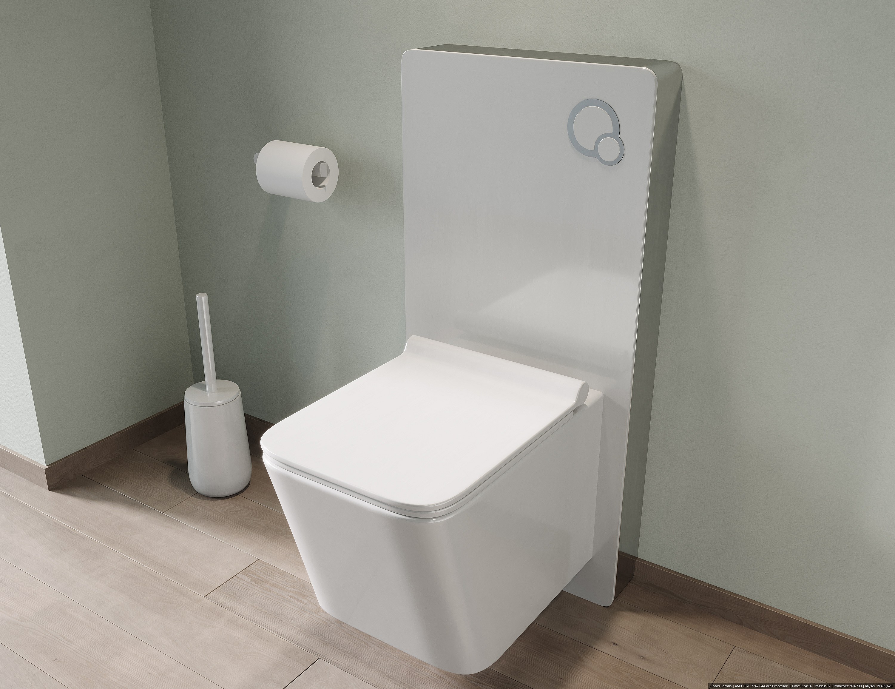 WC Suspendu Sans Bord VBChome En Céramique - Avec Abattant SoftClose, Design Moderne, Facile à Nettoyer