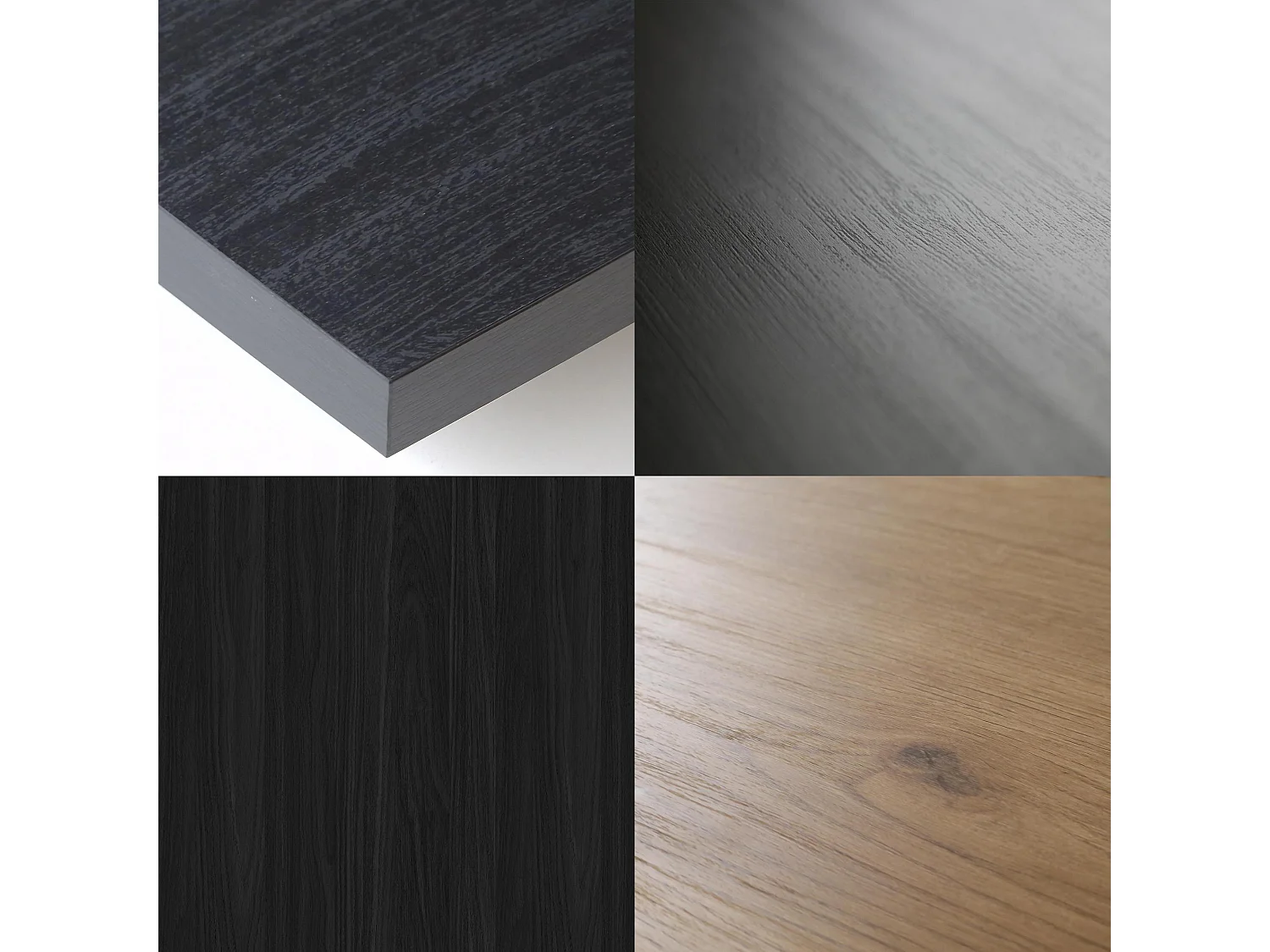 Wohnzimmermöbel-Set, Tisch 200 Schwarze X-Beine 10 Personen, Lowboard 140, Sideboard / Buffetschrank 140, Eiche und Schwarz