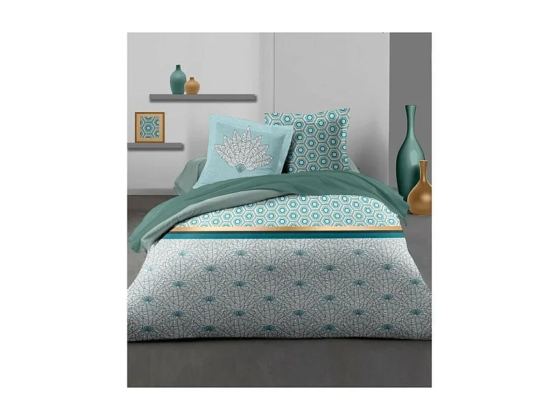 Dekbedovertrekset 240 x 260 cm: Dekbedovertrek + 2 kussenslopen - 100% Katoen - Smaragdgroen