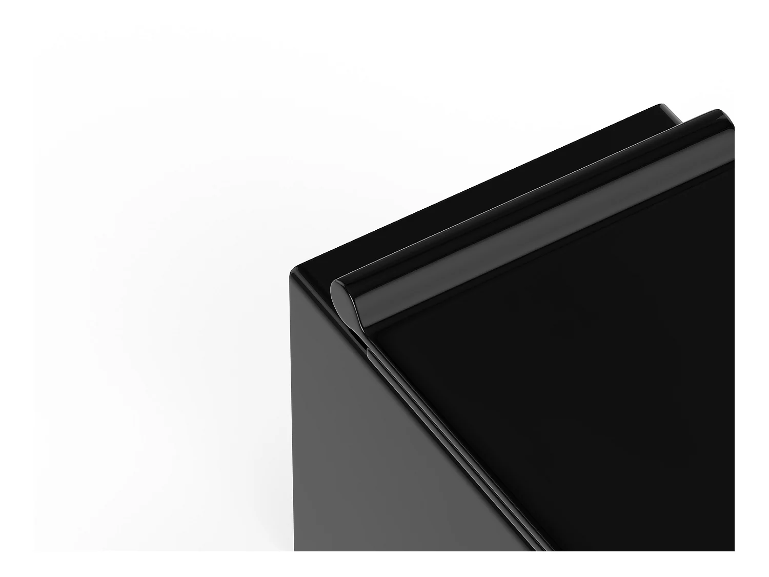 Inodoro flotante en cerámica negro brillante con marco de soporte y placa de descarga redonda - CLEMONA