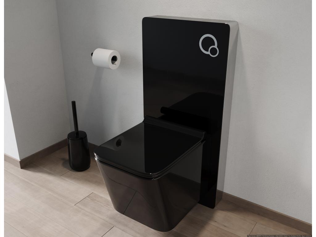 Sparset - Wand-WC - Schwarz glänzende Keramik mit dekorativem Trägergestell günstig online kaufen