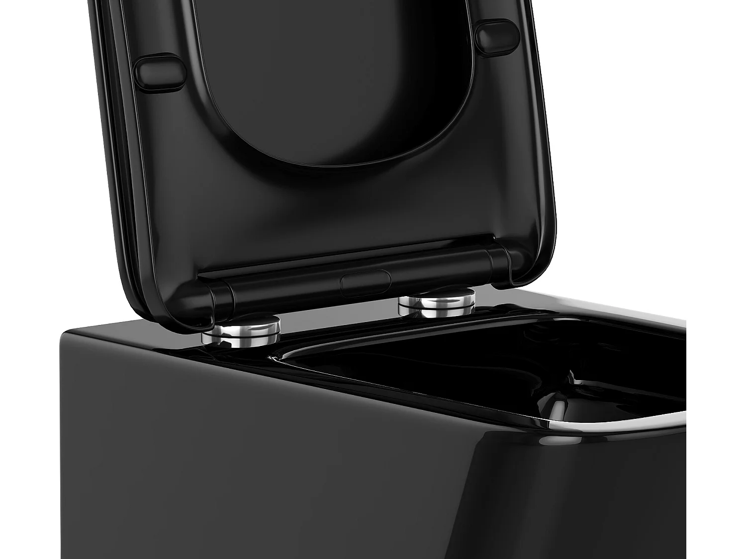 Pack WC suspendu en céramique noir brillant avec bâti-support décoratif - CLEMONA