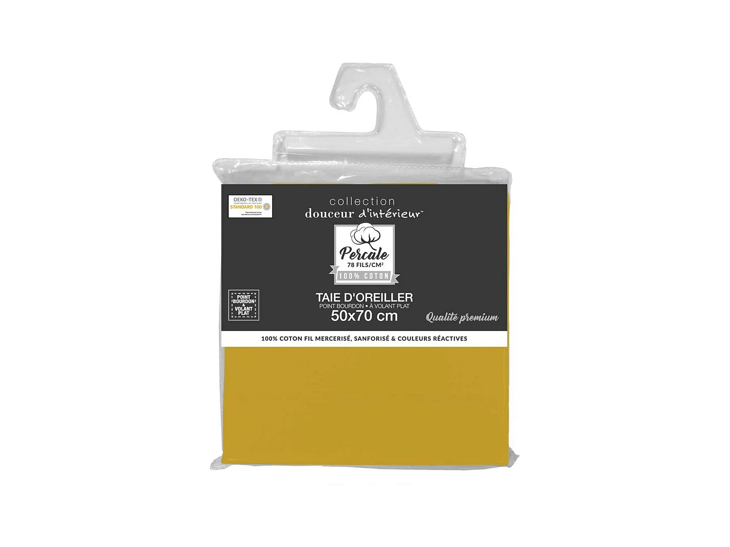 Taie d'Oreiller "Percaline" 50x70cm Ocre