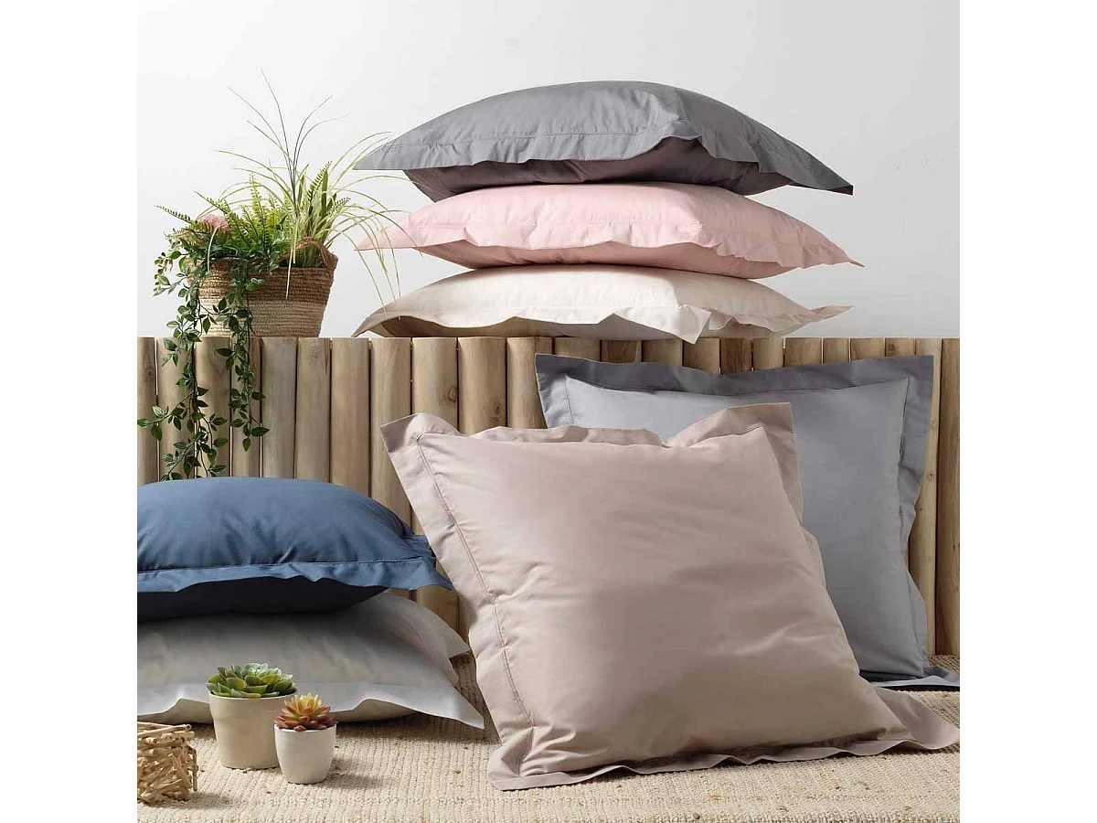 Taie d'Oreiller "Percaline" 63x63cm Bleu