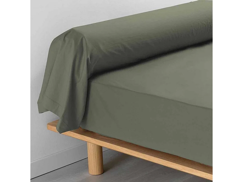 Taie de Traversin "Percaline" 85x185cm Kaki