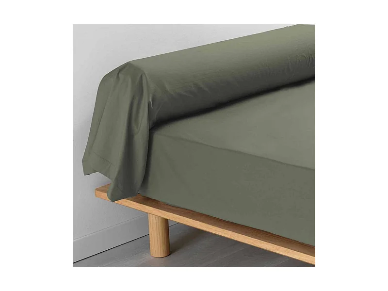 Taie de Traversin "Percaline" 85x185cm Kaki
