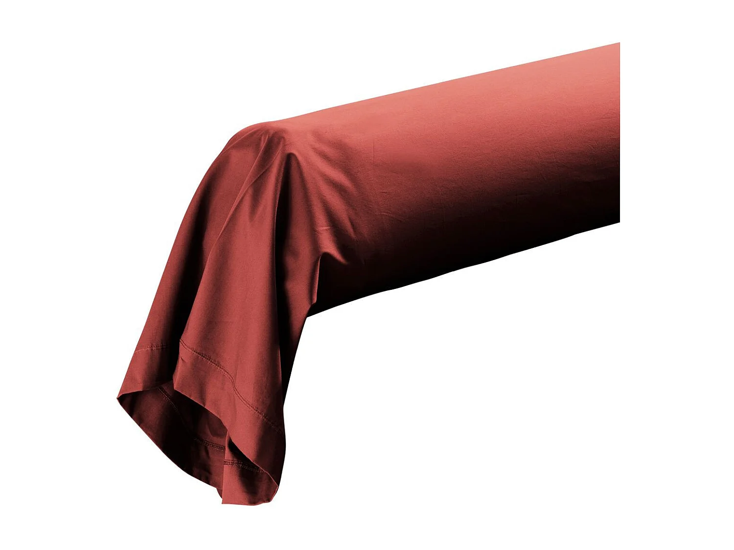 Taie de Traversin "Percaline" 85x185cm Terracotta