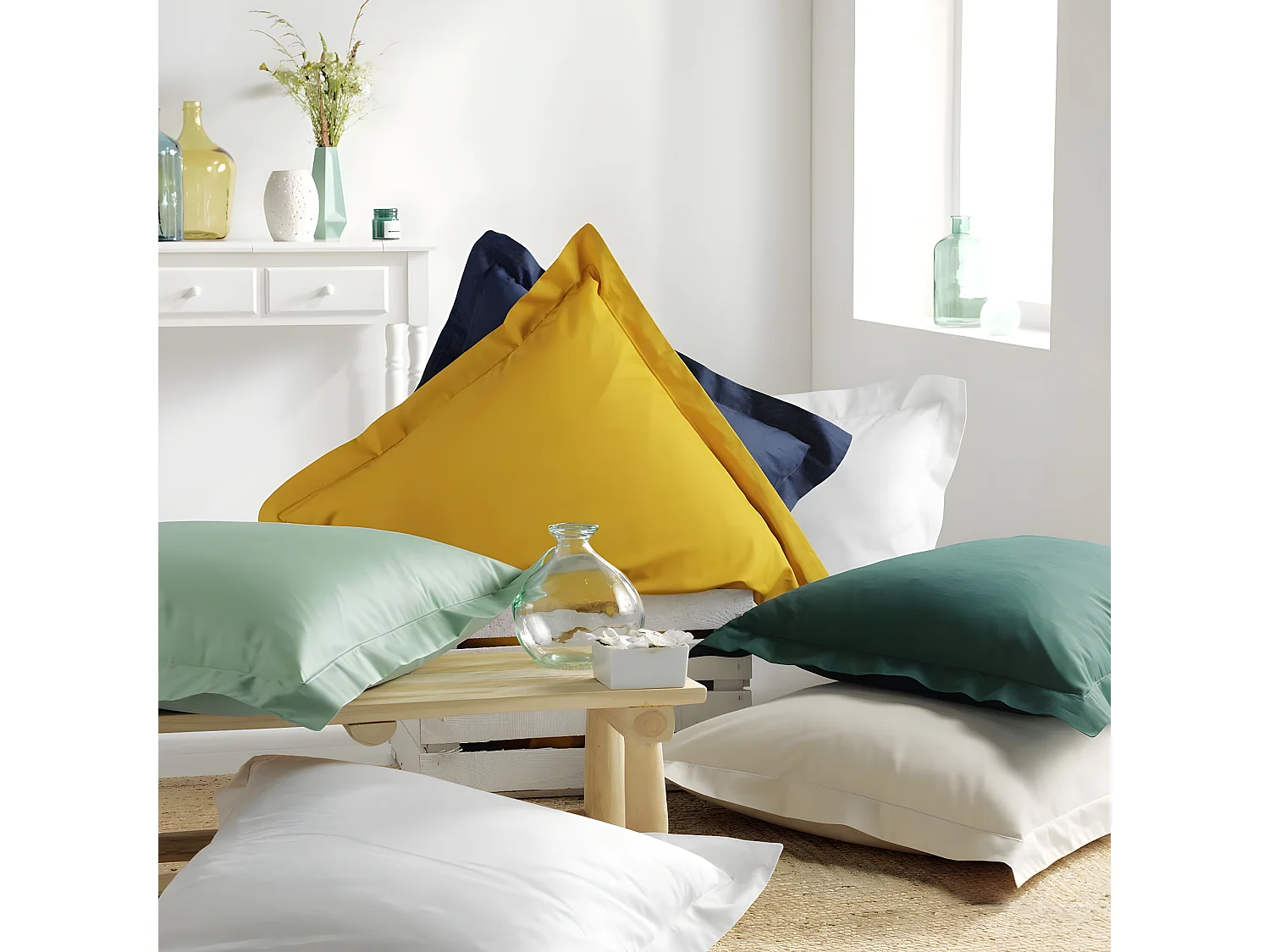 Taie de Traversin "Biolina" 85x185cm Émeraude