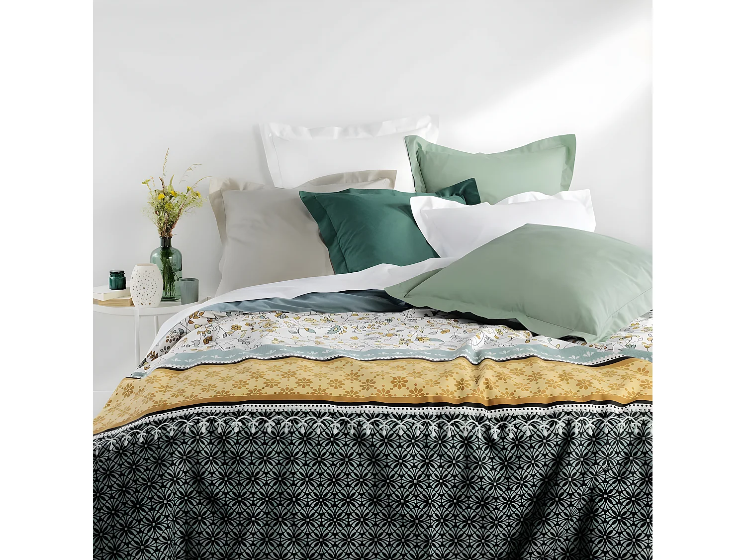 Taie de Traversin "Biolina" 85x185cm Émeraude