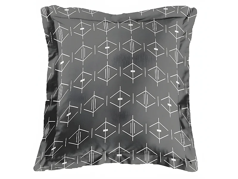 Taie d'Oreiller en Coton "Aristide" 63x63cm Anthracite