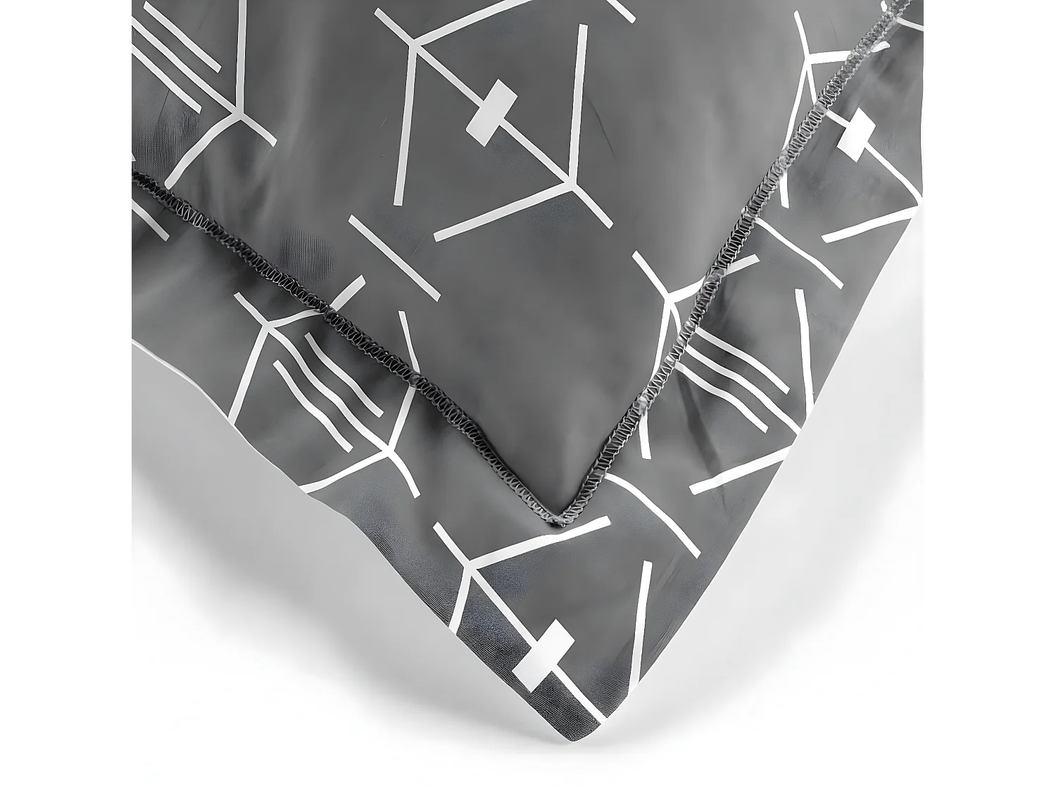 Taie d'Oreiller en Coton "Aristide" 63x63cm Anthracite