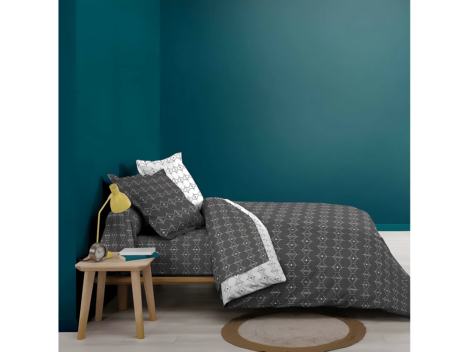 Taie d'Oreiller en Coton "Aristide" 63x63cm Anthracite