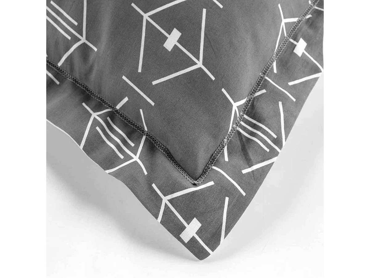 Taie d'Oreiller en Coton "Aristide" 63x63cm Anthracite