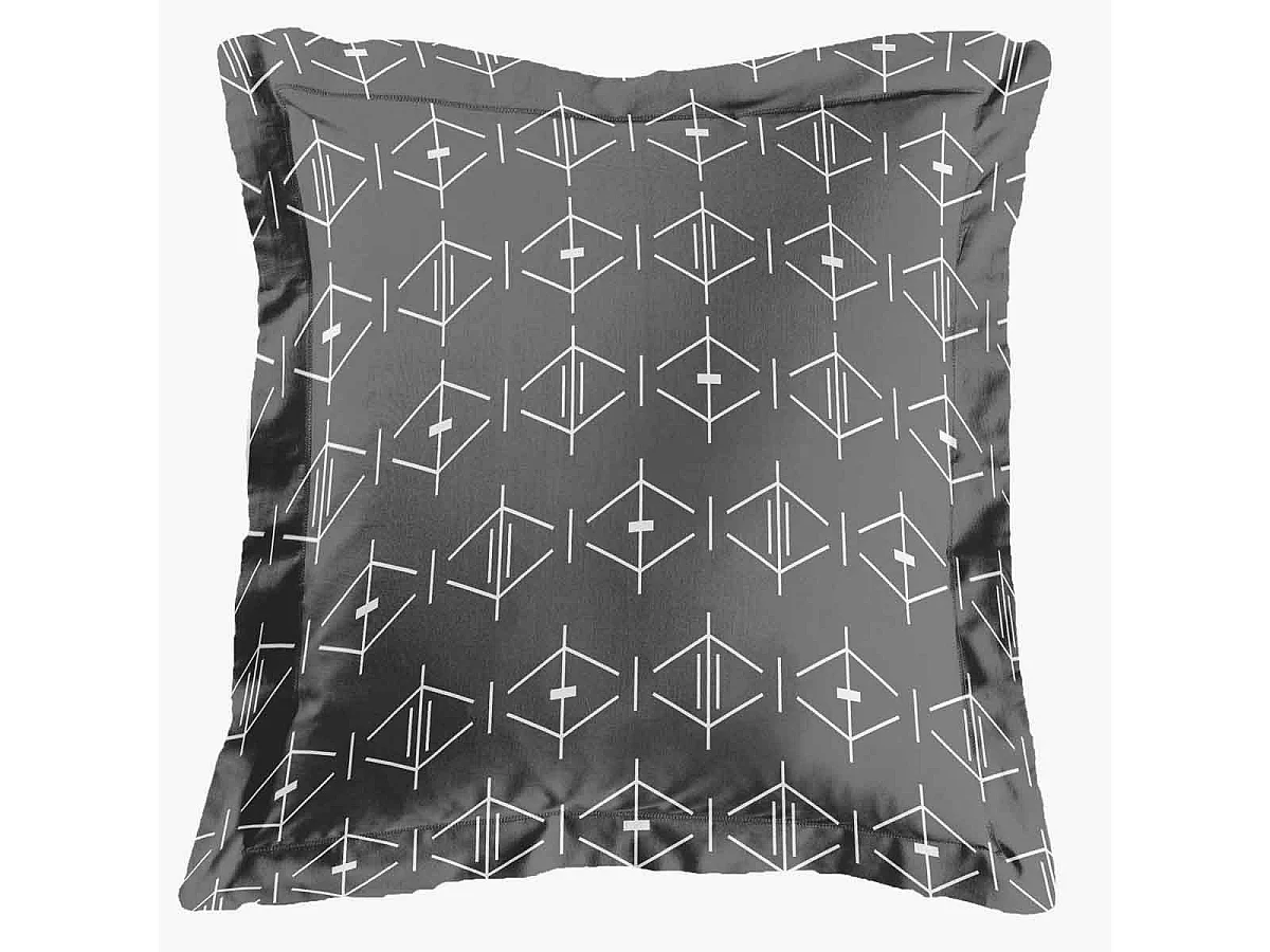 Taie d'Oreiller en Coton "Aristide" 63x63cm Anthracite