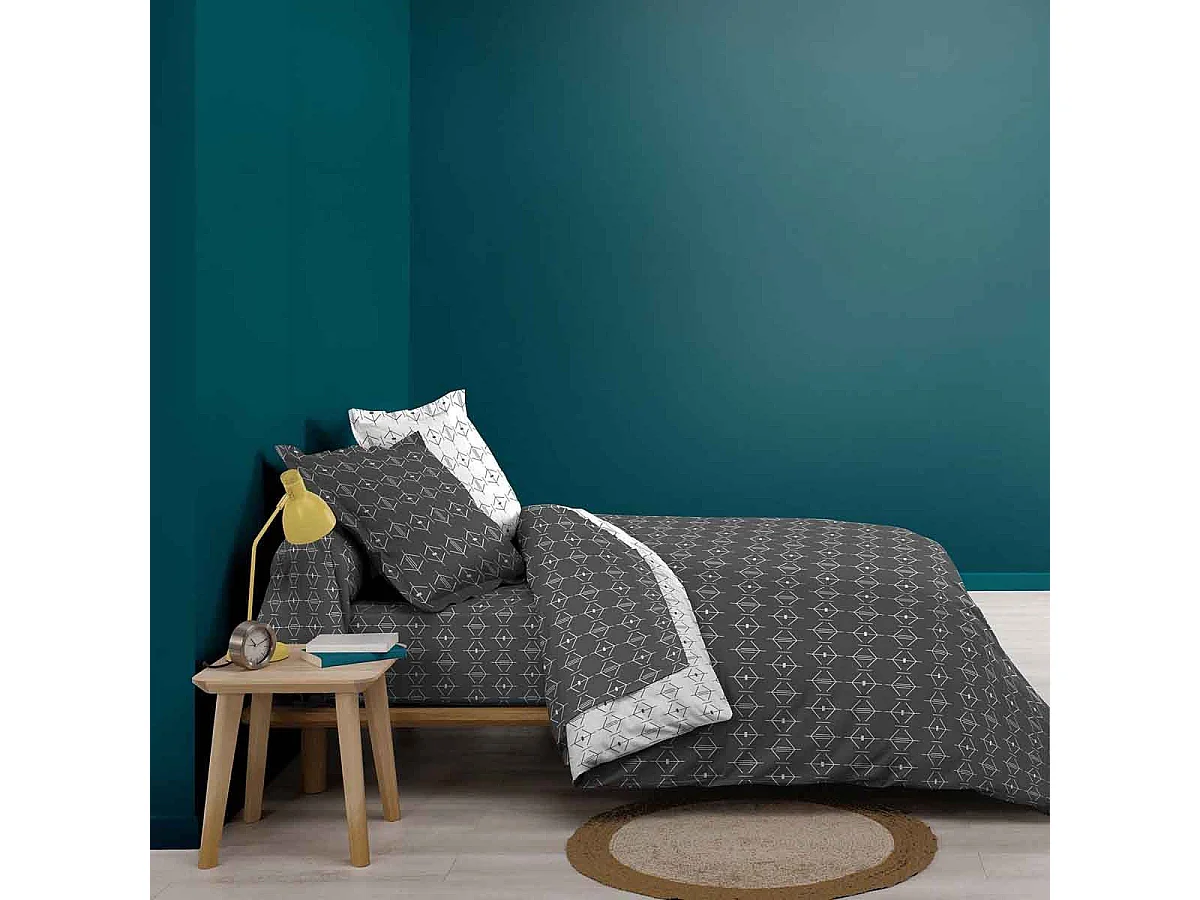 Taie d'Oreiller en Coton "Aristide" 63x63cm Anthracite