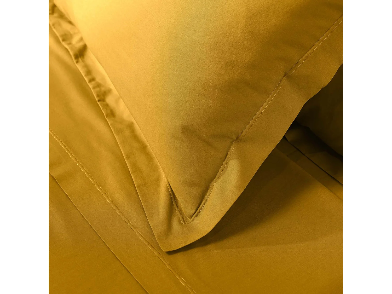 Taie d'Oreiller en Coton Bio "Biolina" 63x63cm Ocre