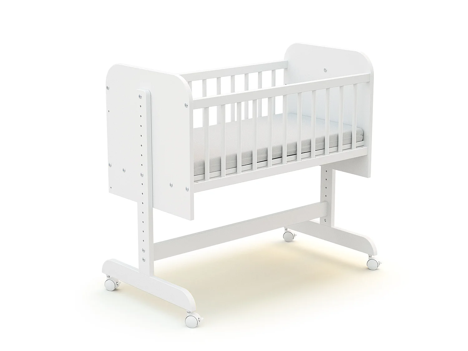 Cuna de colecho convertible en madera, Tablero de partículas Blanco 40 x 80 cm