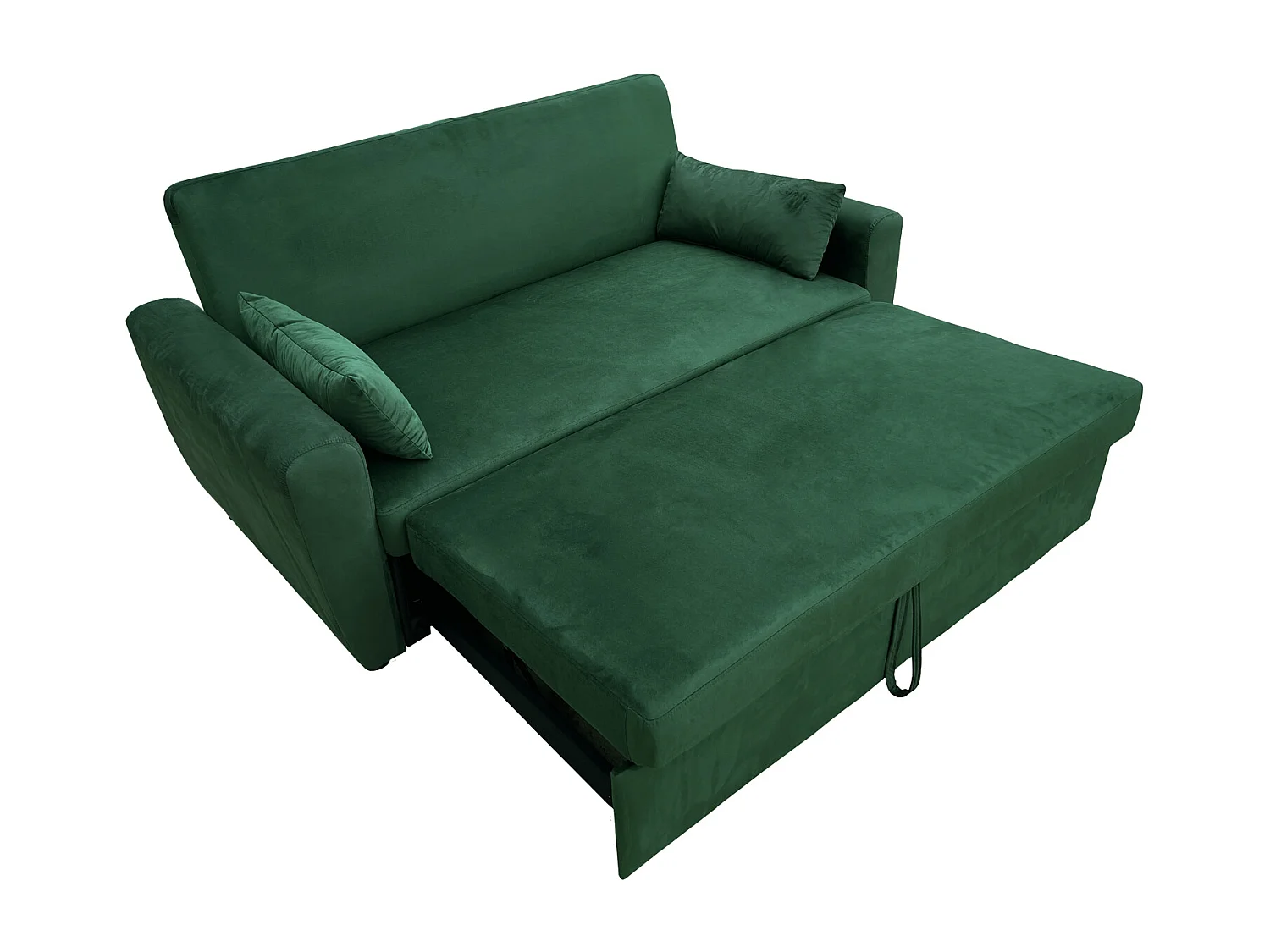 Sofá-cama MATT de 2 lugares em veludo verde