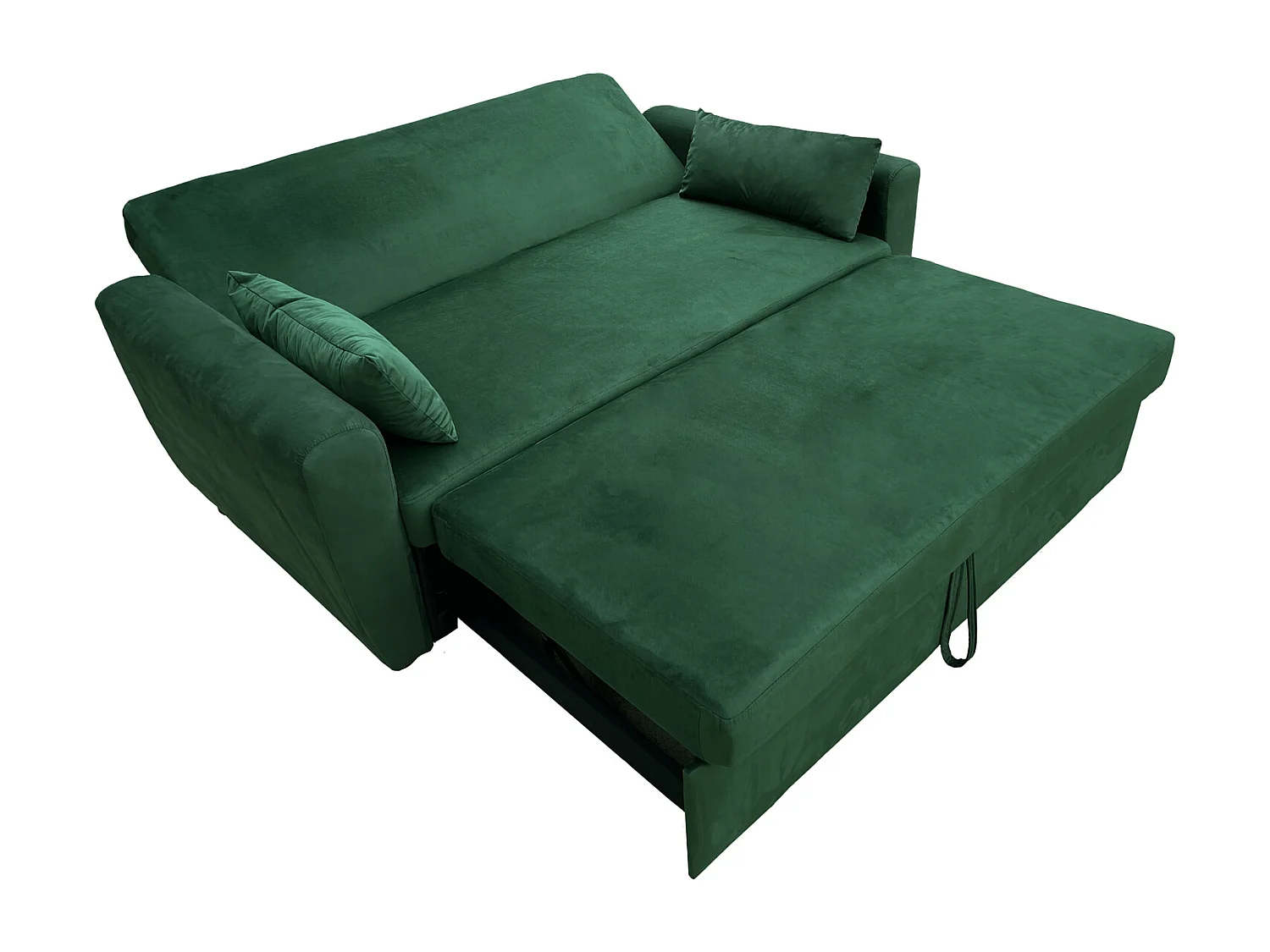 Sofá-cama MATT de 2 lugares em veludo verde