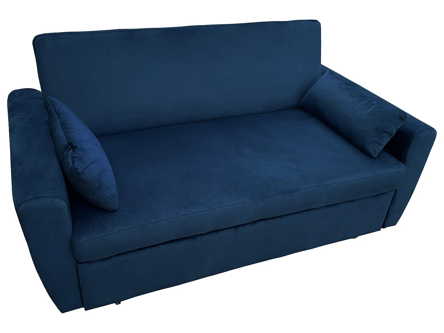 Canapé convertible en velours bleu 2 places MATT - HAPPY GARDEN