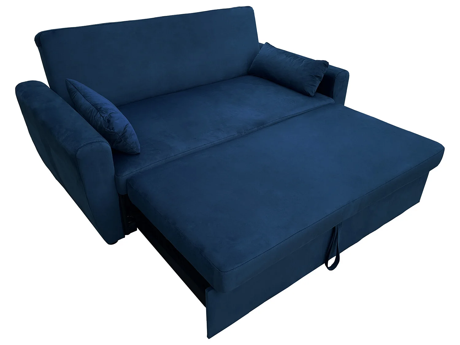 Canapé convertible en velours bleu 2 places MATT - HAPPY GARDEN