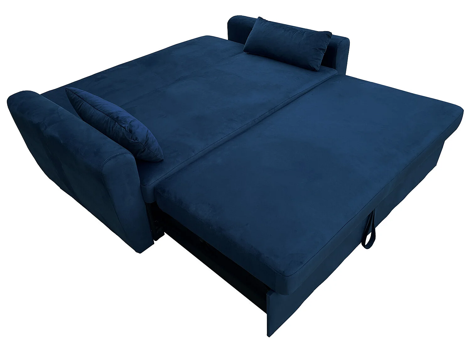 Canapé convertible en velours bleu 2 places MATT - HAPPY GARDEN