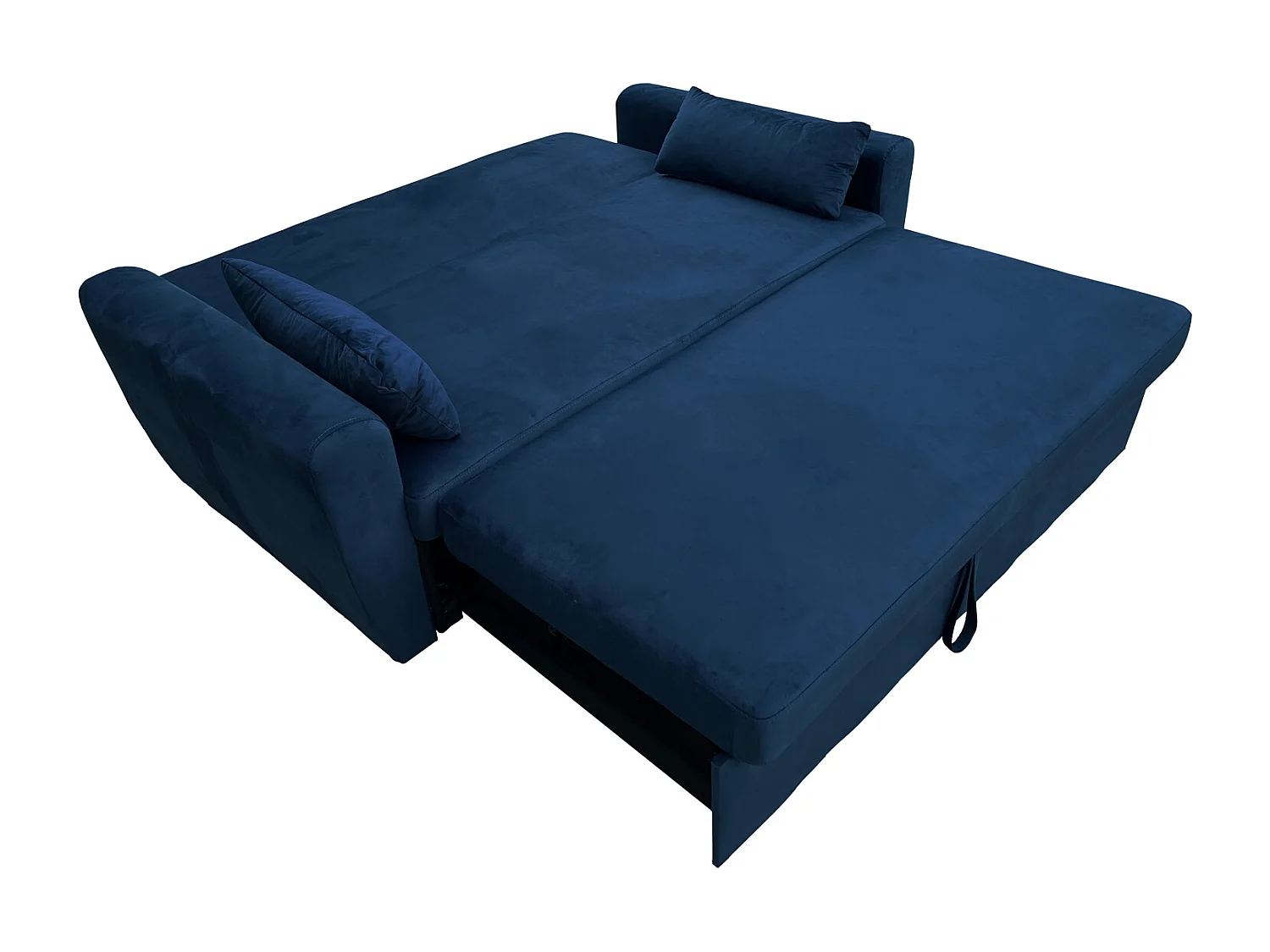 MATT Sofá cama de 2 plazas de terciopelo azul