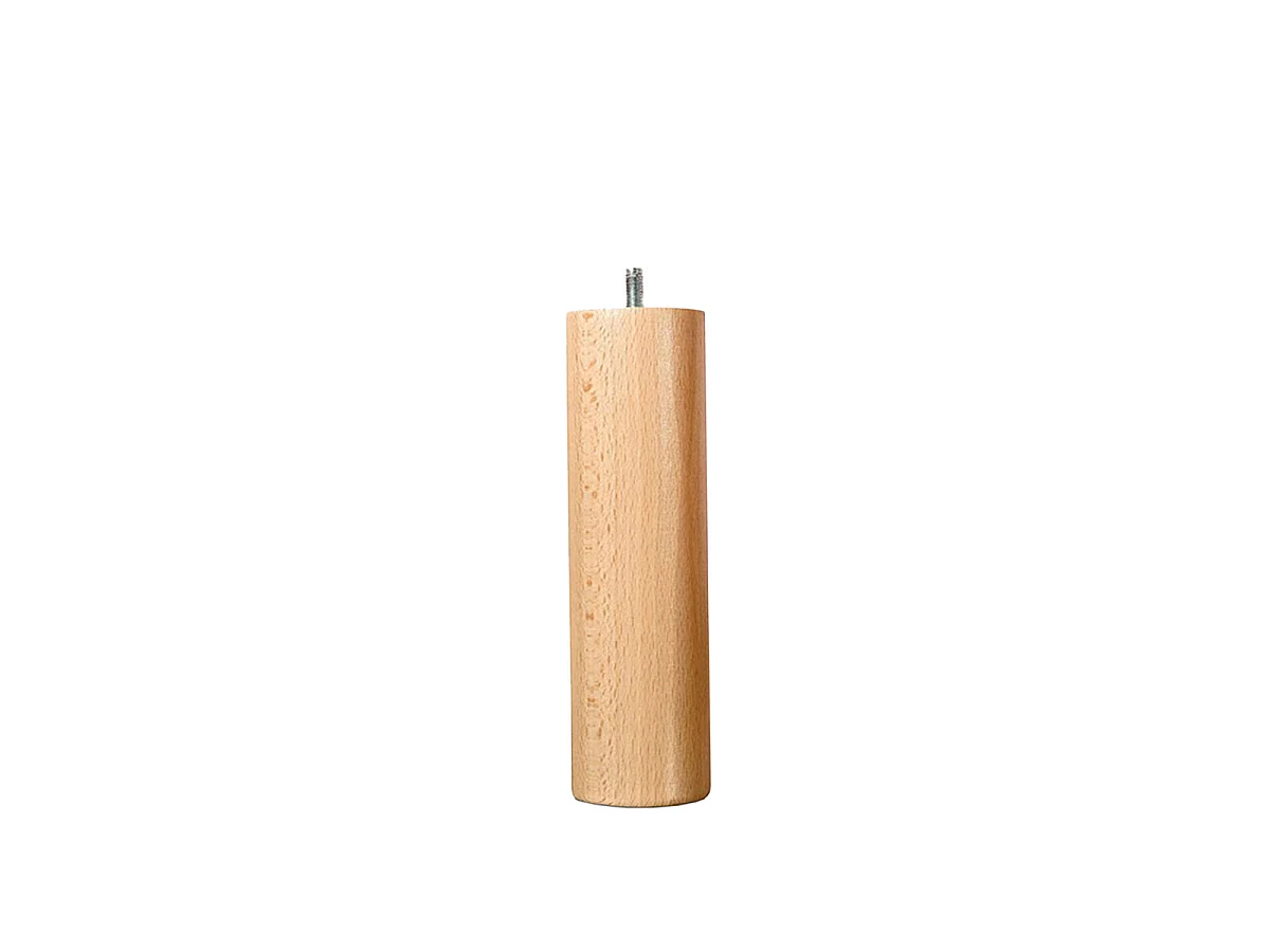 Pied de lit cylindrique en bois 20 cm - lot de 4 - Naturel