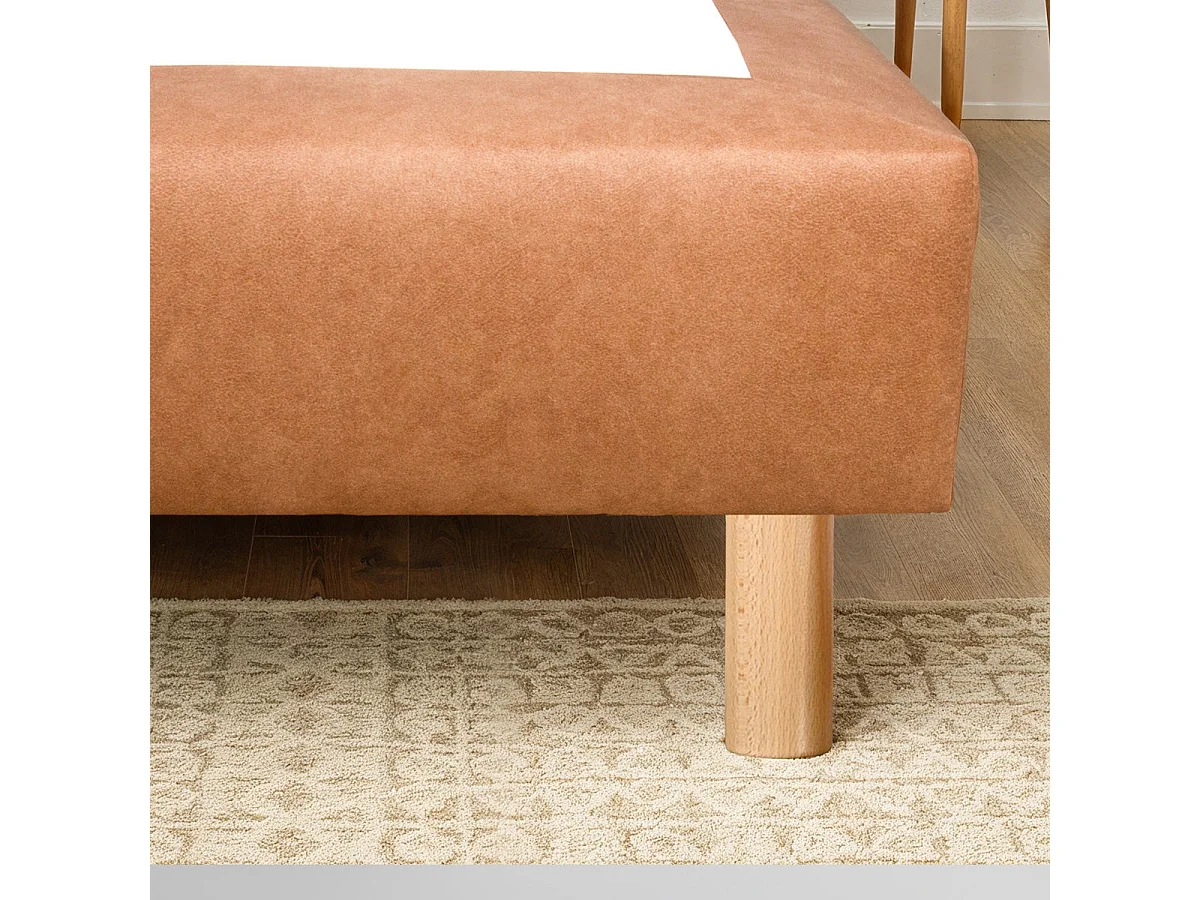 Pied de lit cylindrique en bois 20 cm - lot de 4 - Naturel