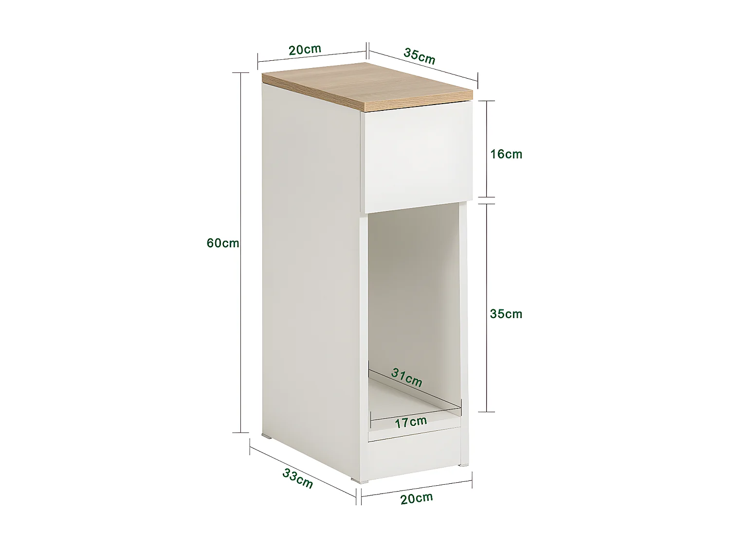 SoBuy FBT111-WNx2 Lot de 2 Tables de Chevet avec tiroir pour lit à sommier tapissier, Table de canapé, Table d'appoint, Table de téléphone