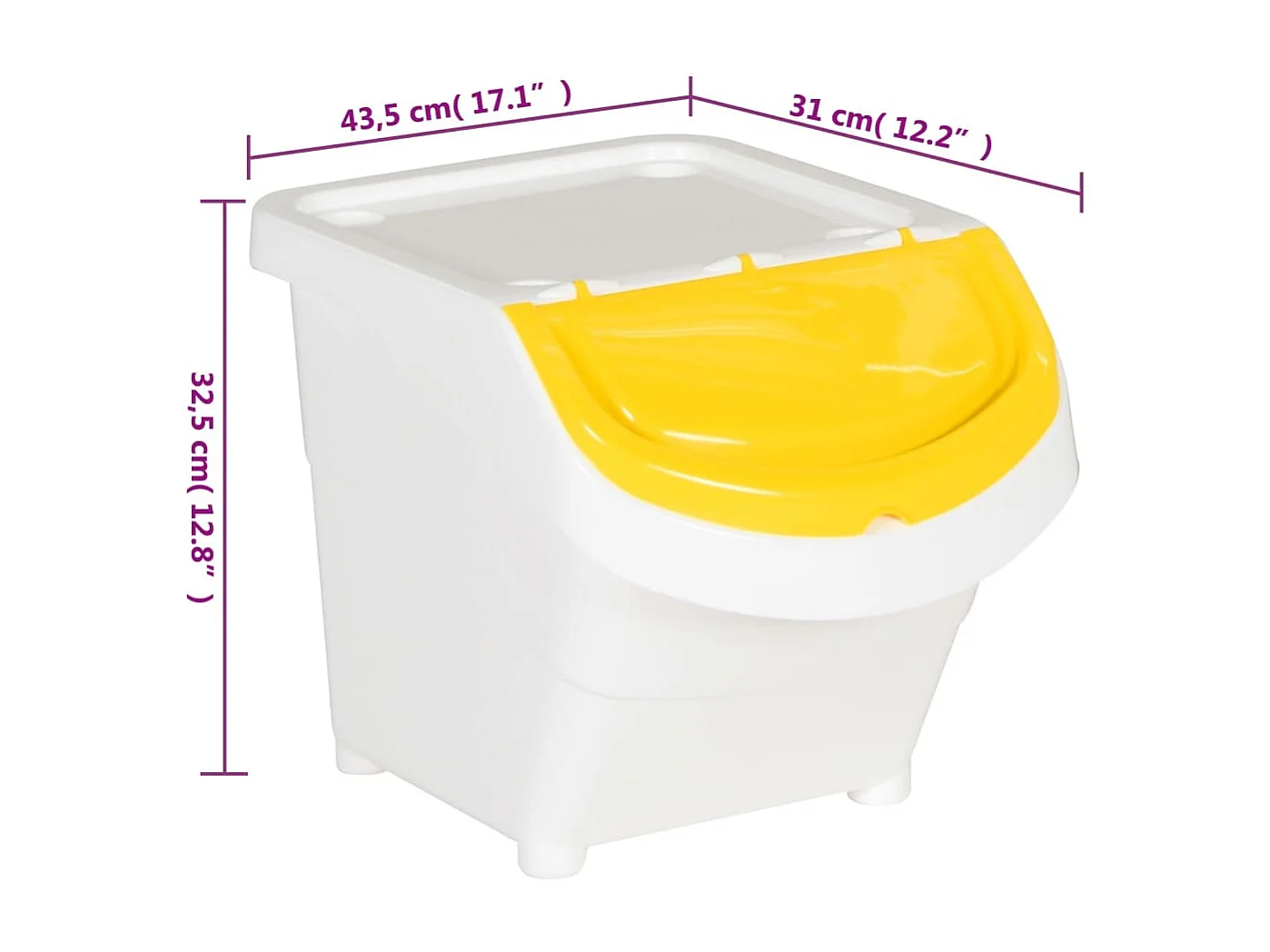 Poubelles empilables avec couvercles blanche 43.5 x 31 x 32.5 cm 02_0006114