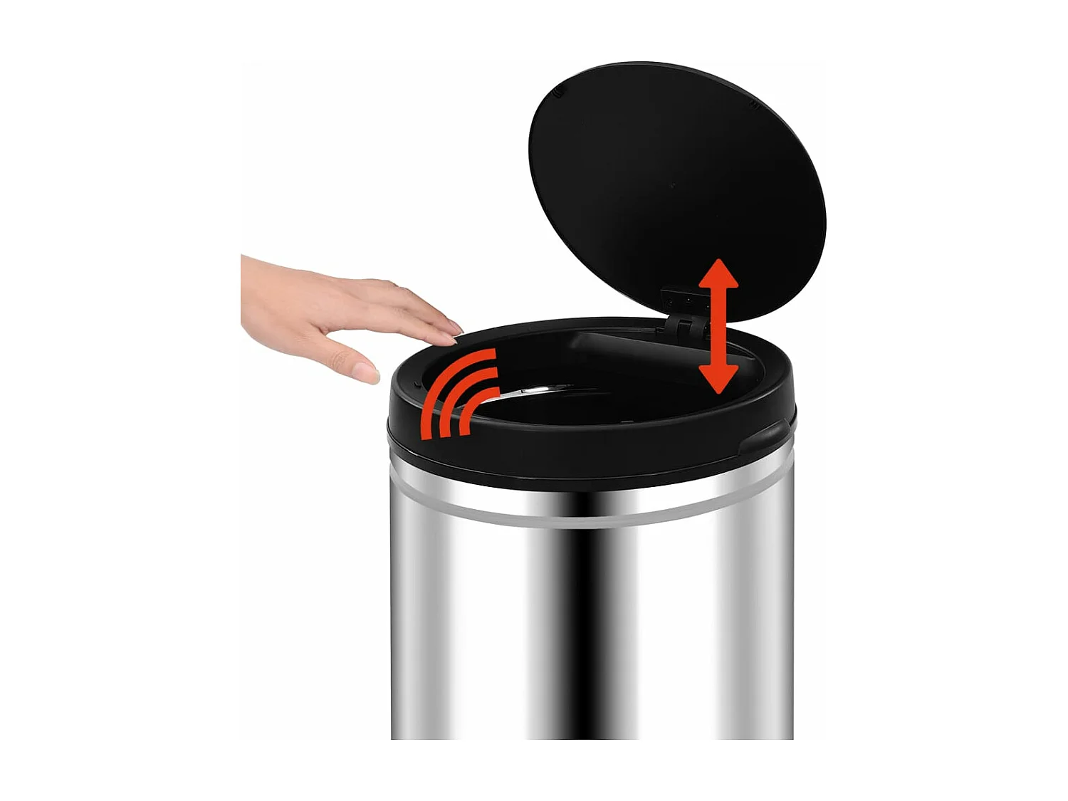 Lixeira com sensor automático 60 litros aço inox prata 02_0006113