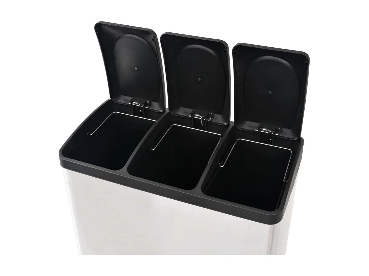 Poubelle à ordures acier argenté 60.5 x 34 x 56.5 cm 02_0006098