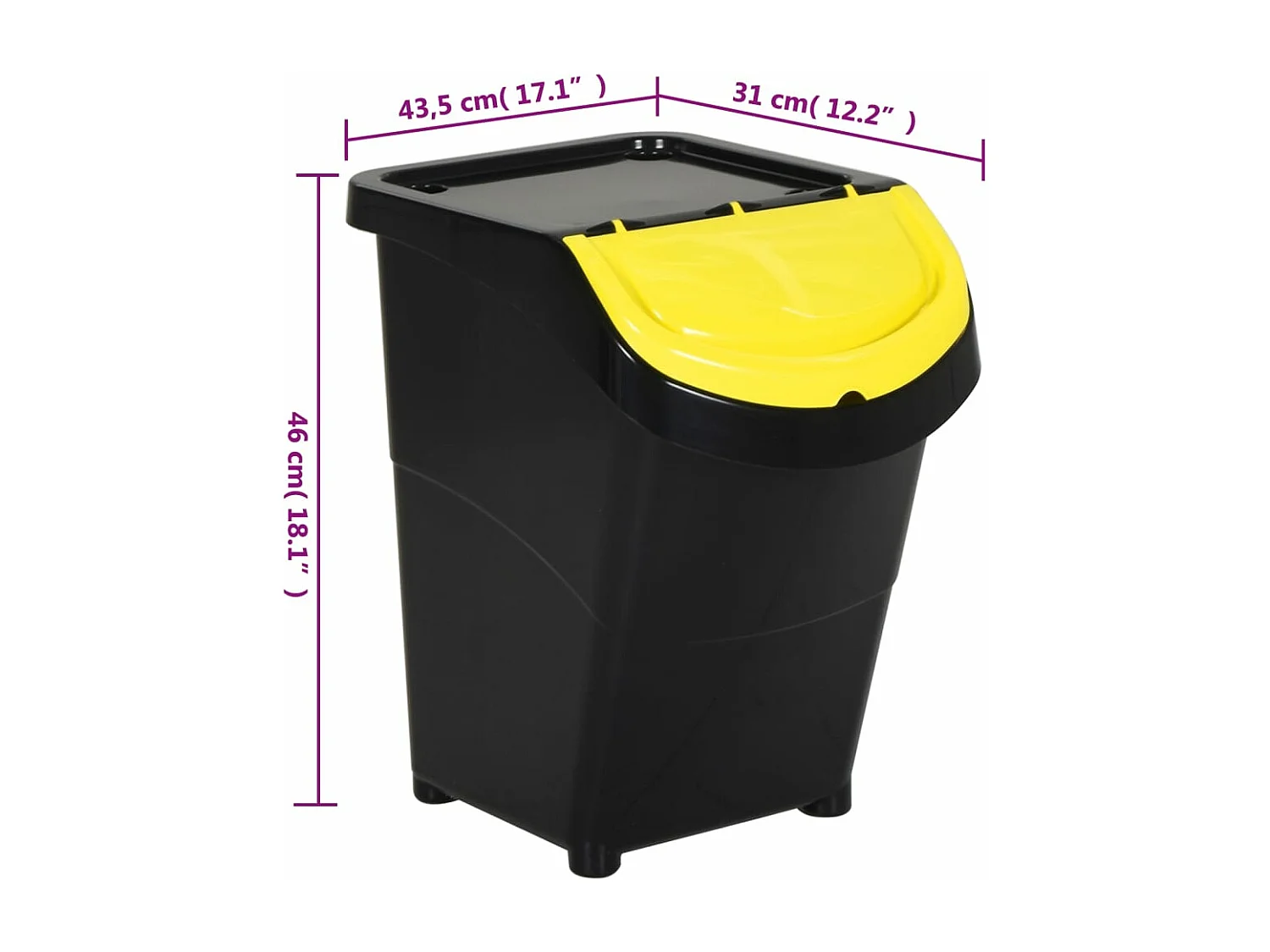 Papeleras apilables con tapa 3 piezas pp 120 litros negro 02_0006089