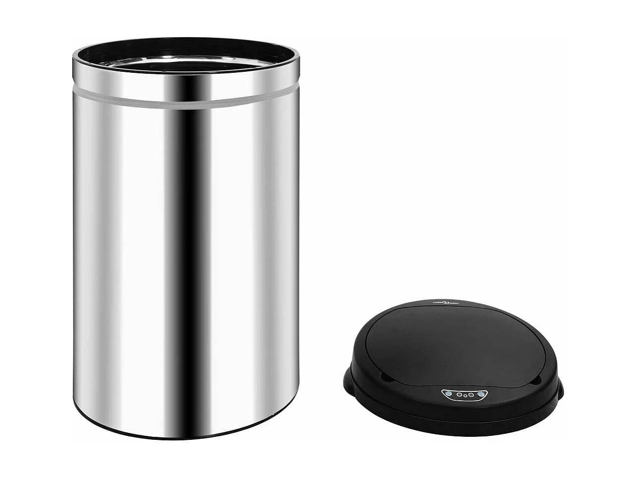 Poubelle à capteur automatique argenté 30.5 x 30.5 x 67.5 cm 02_0006078