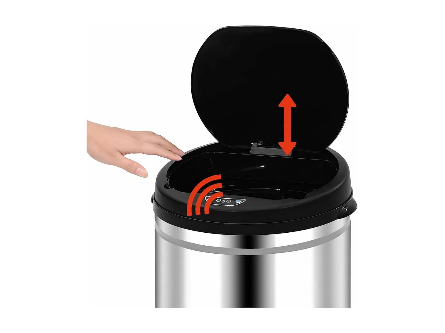 Lixeira com sensor automático 40 litros em aço inox 02_0006078