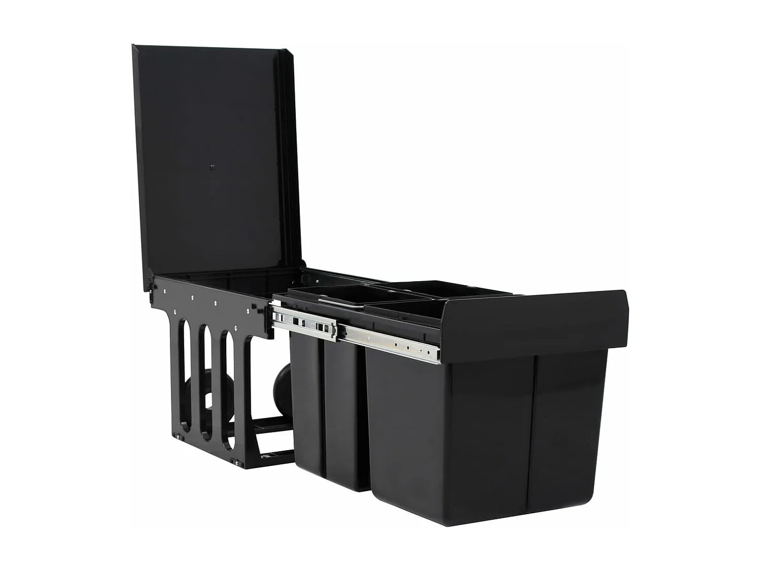 Poubelle amovible de cuisine noire 48 x 34.3 x 35.1 cm 02_0006109