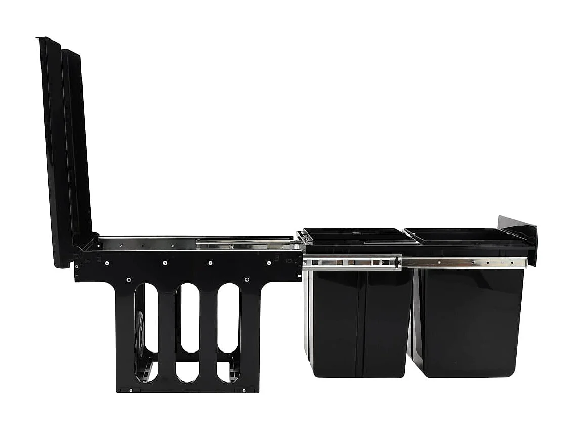 Papelera de cocina extraíble con cierre suave 48 litros negro 02_0006109