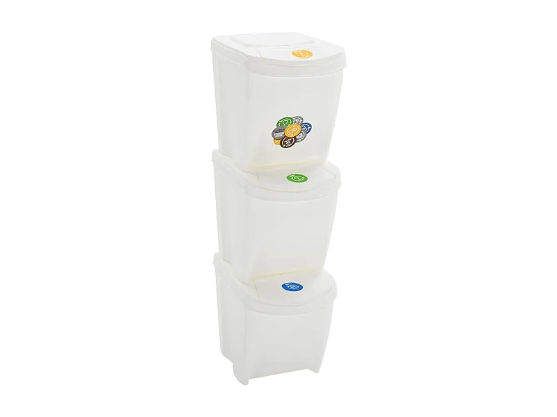 Pattumiere impilabili 3 pezzi bianco 75 litri polipropilene 02_0006074