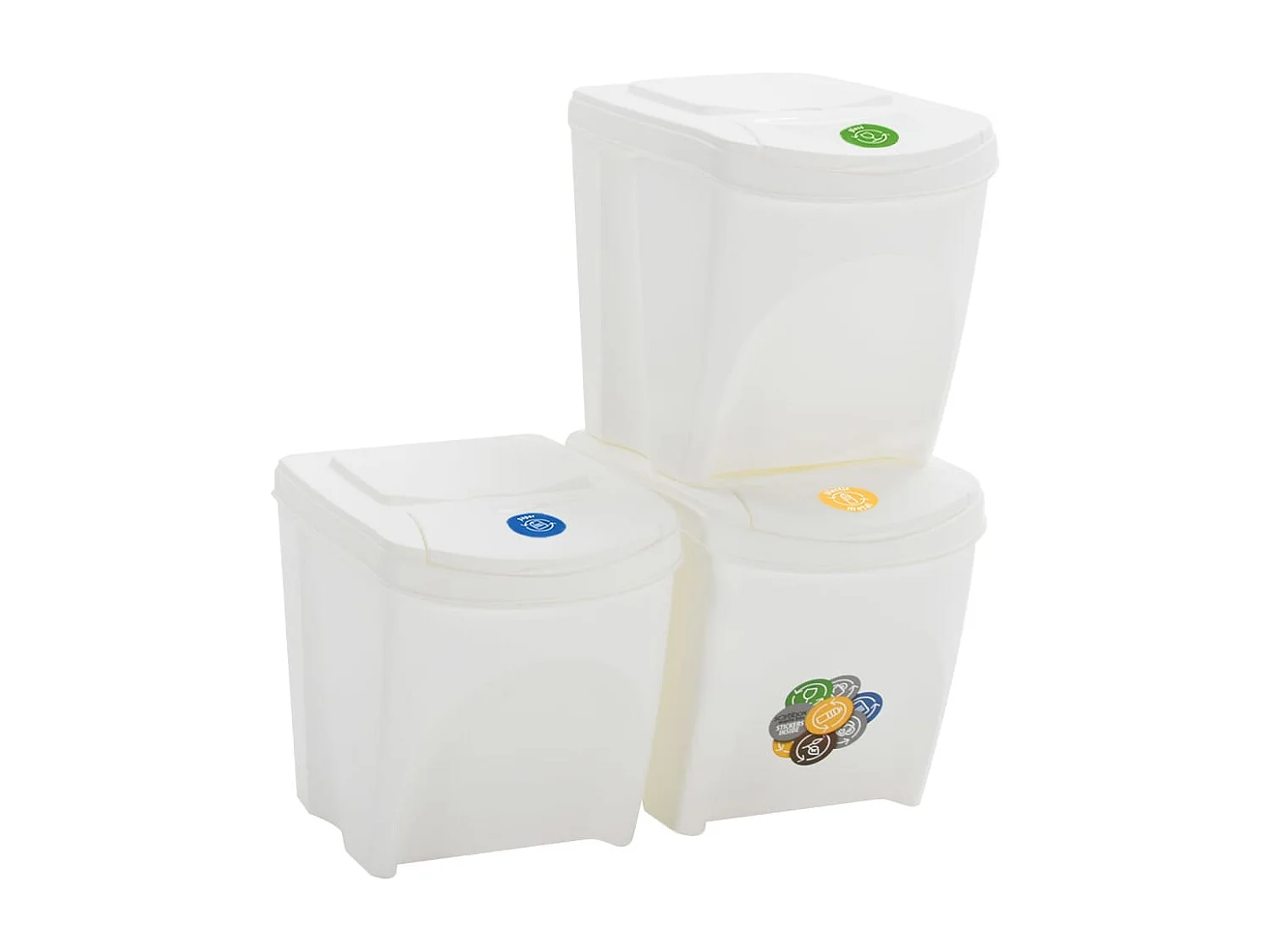 Poubelles à ordures empilables blanche 39.2 x 29.3 x 33.5 cm 02_0006074