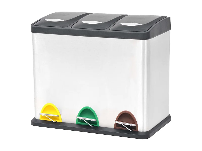 Lixeira 46 x 26,5 x 39,5 cm aço inoxidável 24 litros 02_0006060