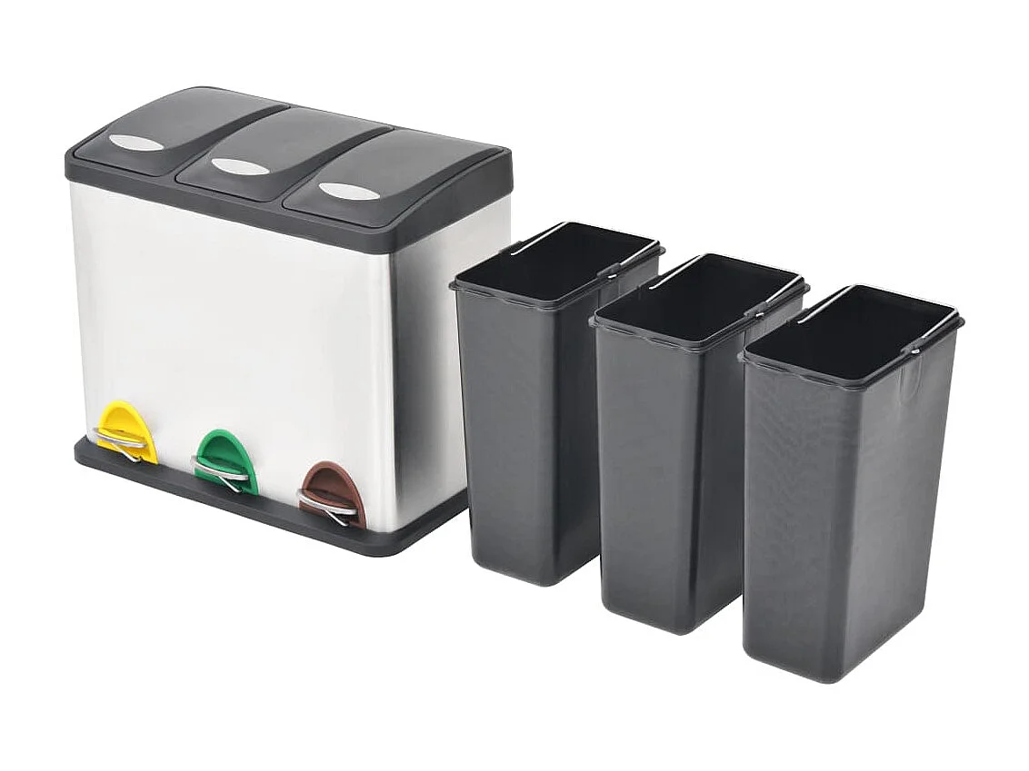 Cubo de basura 46 x 26,5 x 39,5 cm acero inoxidable 24 litros 02_0006060