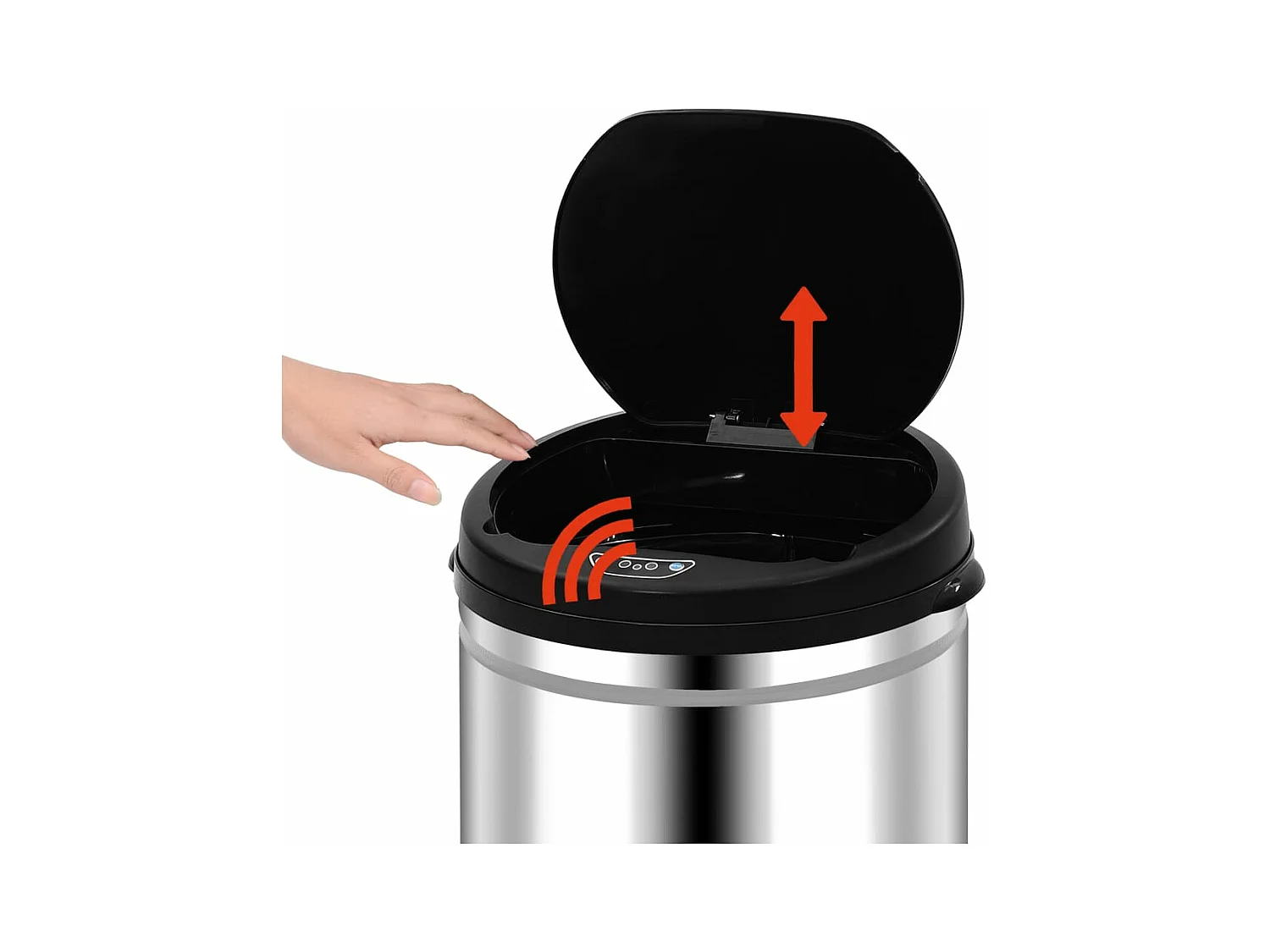 Papelera con sensor automático 50 litros acero inoxidable 02_0006066